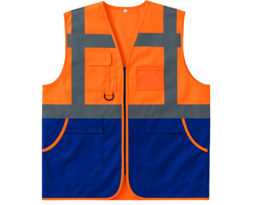 Turuncu - Saks Mavi Yönetici/Mühendis İkaz Yeleği
