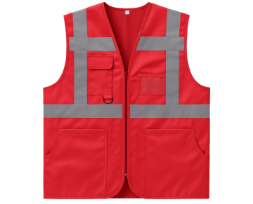 Kırmızı Yönetici/Mühendis İkaz Yeleği