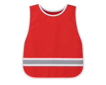 Kırmızı-Beyaz Grökren Reflektifli Gezi Önlüğü