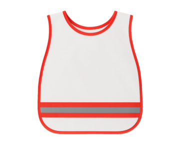 Beyaz-Kırmızı Grökren Reflektifli Gezi Önlüğü