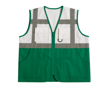 Yeşil - Beyaz Yönetici/Mühendis İkaz Yeleği
